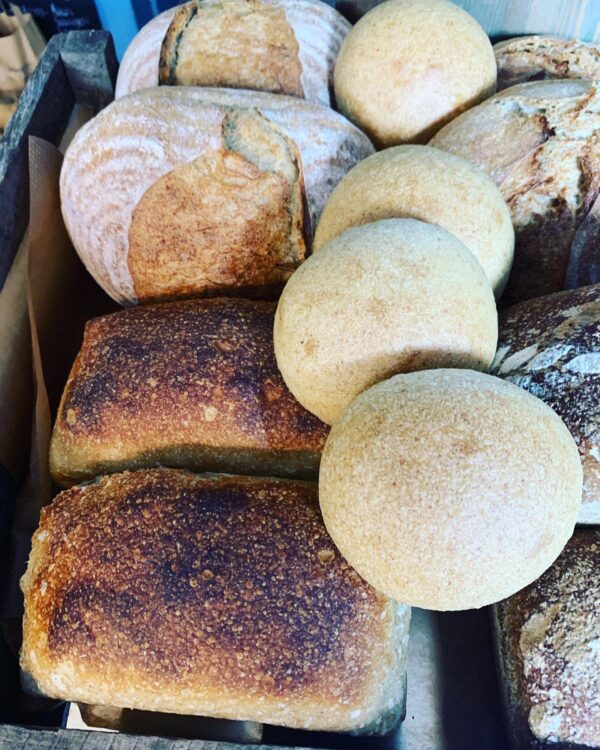 Anuna Organic Sourdough Pain de Campagne round and tin loaves with rolls