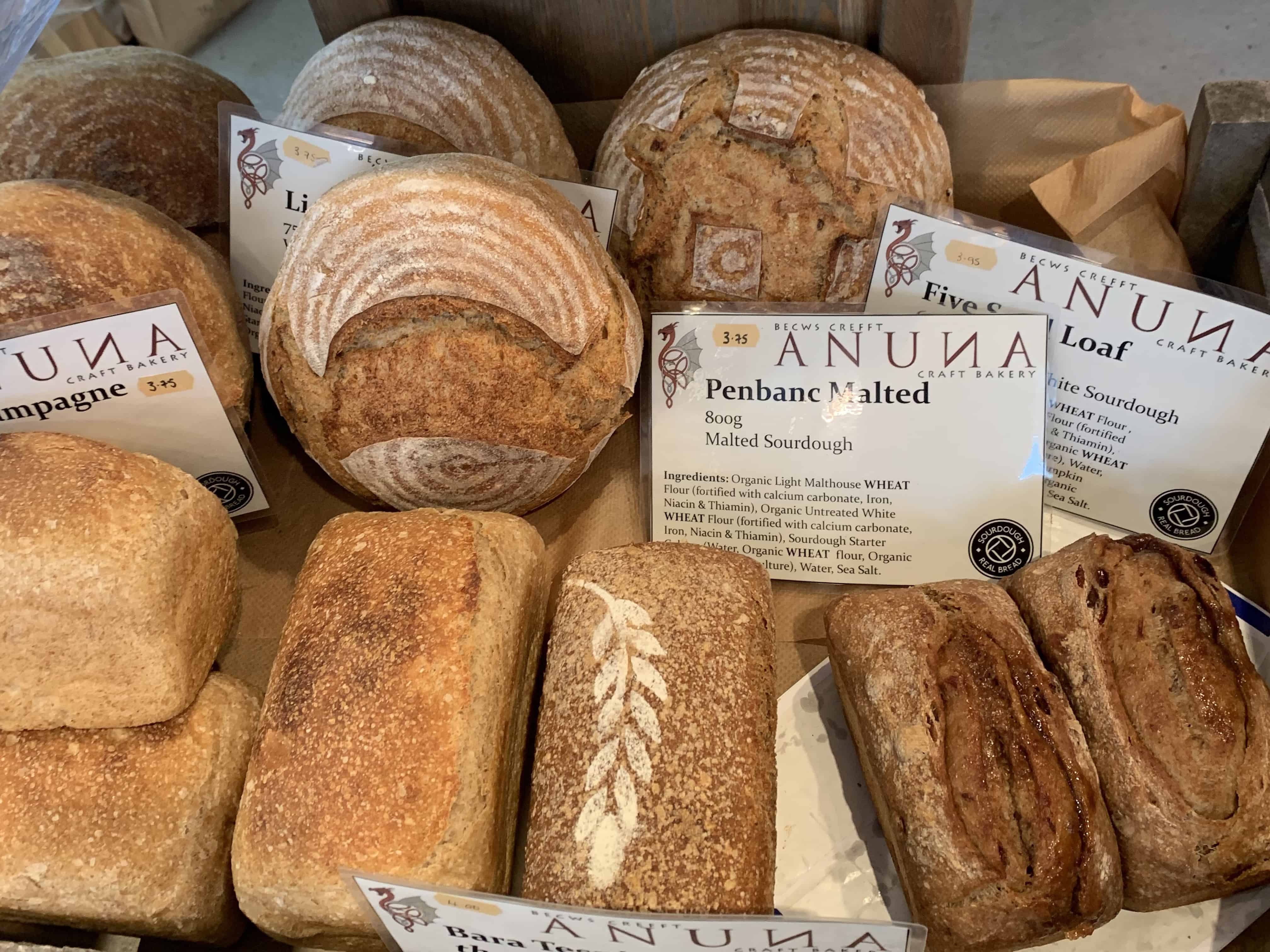 Anuna Organic Sourdough bread selection - fruit loaf